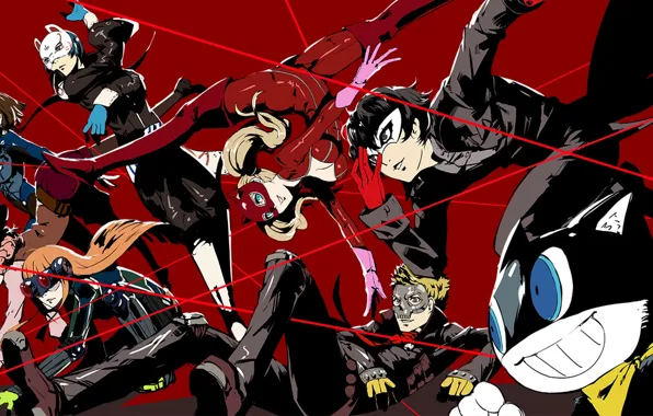 Picture the game, anime, art, characters, costumes, Person 5, Persona 5