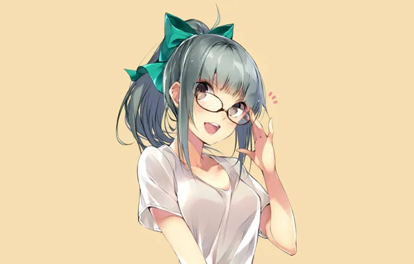 Picture girl, long hair, anime, beautiful, pretty, attractive, handsome, shirt, kantai collection, kancolle, gray hair, Yuubari