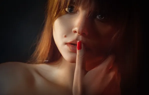 Picture look, Girl, lips, mole, shoulders, Anastasia Ljubytinsky, Alexander Drobkov-Light