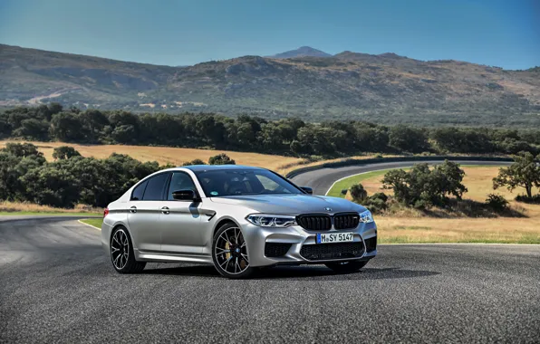 Picture grey, BMW, sedan, 4x4, 2018, Speedway, four-door, M5, V8, F90, M5 Competition