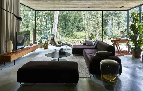 Picture interior, living room, panoramic Windows, House DC, by LENS°ASS Architecten