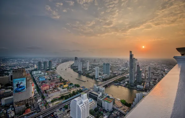 Picture the city, morning, Thailand, Bangkok, the view from the top