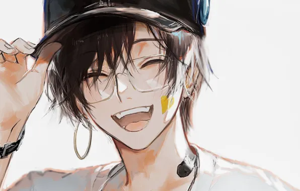 Picture laughter, glasses, cap, guy, by suechiee