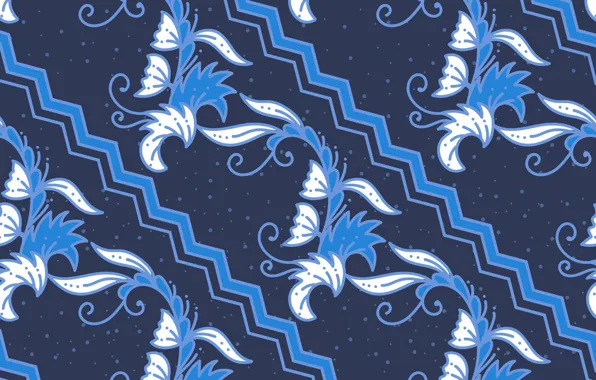 Picture flowers, blue, background, pattern, texture, blue, background, floral, Batik