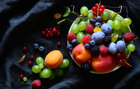 Picture the dark background, food, fabric, fruit, still life, a lot, different, composition, cuts