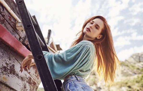 Picture look, girl, pose, hair, ladder, Madelaine Petsch