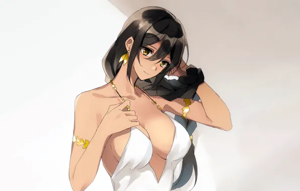 Picture girl, sexy, cleavage, long hair, dress, boobs, anime, beautiful, pretty, breasts, attractive, handsome, yellow eyes, …