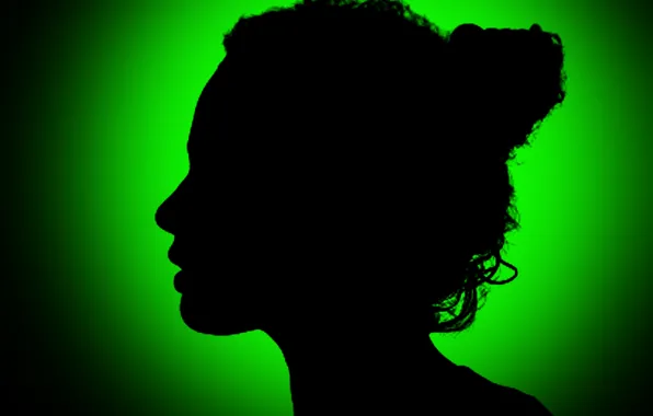 Picture girl, woman, colour, darkness, silhouette