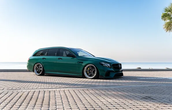 Picture Mercedes, Mercedes Benz, Green, AMG, Side, Wagon, E63 AMG, HRE, E63 AMG Wagon, Mercedes Benz …