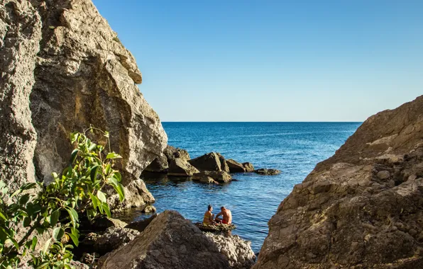 Picture sea, summer, water, nature, rocks, green, picture, photographer, summer, Crimea, the black sea, art, journey, …