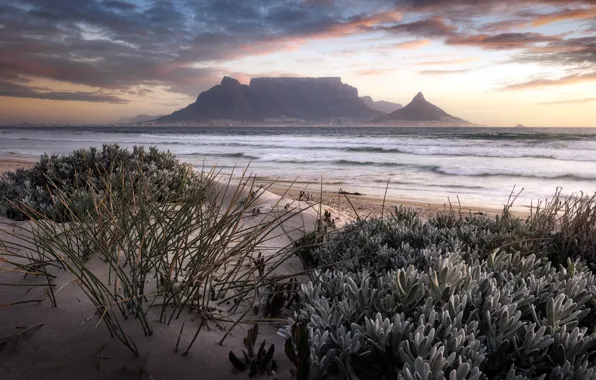 Picture sunset, Cape Town, Table Mountain, Blouberg Beach