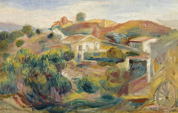 Picture picture, 1911, Pierre Auguste Renoir, Pierre Auguste Renoir, Landscape with Houses