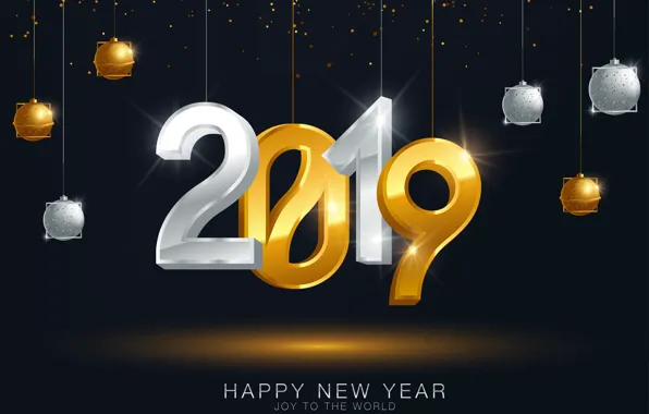 Picture background, gold, New Year, golden, New Year, Happy, 2019