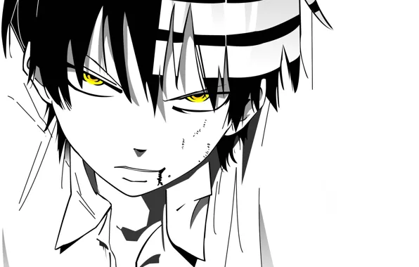 Picture look, anime, white background, guy, Soul eater, Soul Eater, Death the Kid