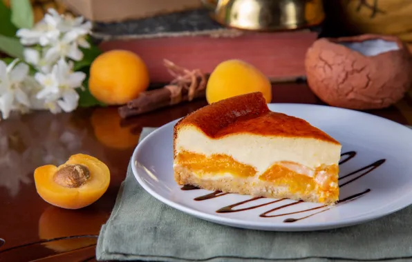 Picture cinnamon, apricots, the cheesecake