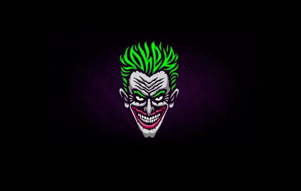 Picture smile, the dark background, Joker, villain, green hair, smile, Joker, green hair, dark background