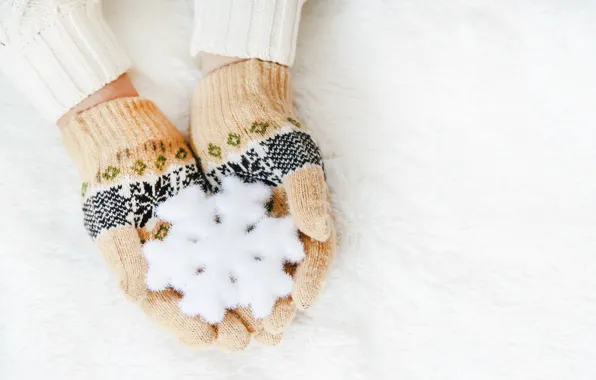 Picture winter, snow, love, snowflake, winter, mittens, snow, hands, snowflake