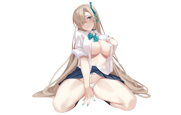 Picture girl, hot, sexy, boobs, anime, big boobs, babe, bunny, oppai, clevage, blue archive