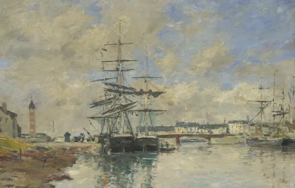 Picture ship, picture, port, Eugene Boudin, Eugene Boudin, The Harbour Of Deauville