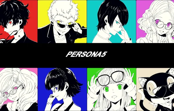 Picture collage, the game, anime, art, characters, Person 5, Persona 5