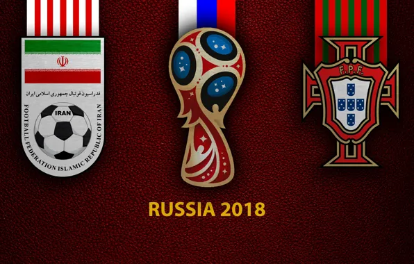 Picture wallpaper, sport, logo, football, FIFA World Cup, Russia 2018, Iran vs Portugal