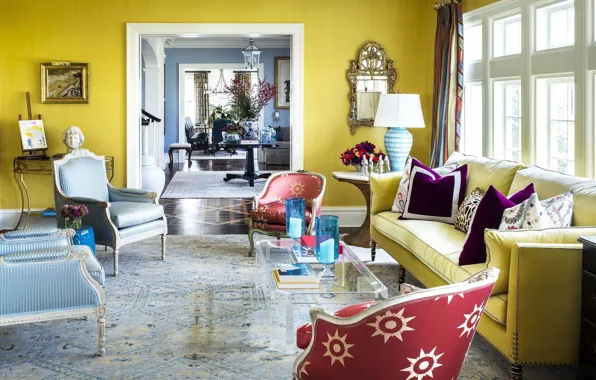 Picture yellow, design, style, room, interior, living room, Michael Maher living room
