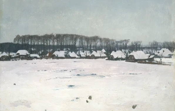 Picture oil, picture, canvas, Winter landscape, 1922, Willem Witsen, Виллем Витсен