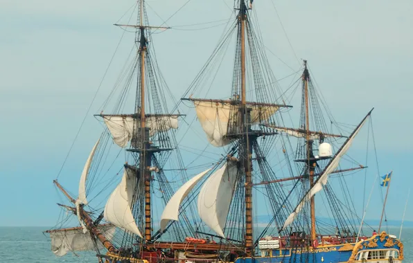 Picture ship, sailing, Gothenburg, replica