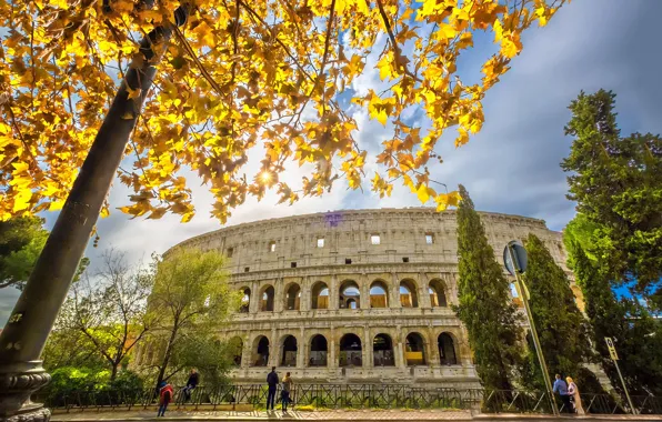 Picture autumn, Rome, Colosseum, Italy