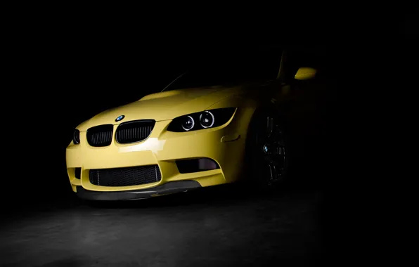 Picture BMW, Yellow, E92, M3, Carbon lip