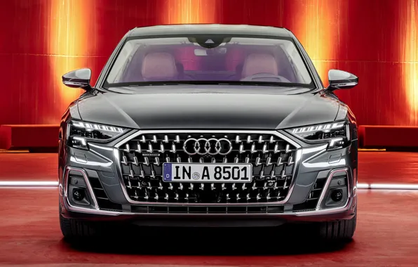 Picture front view, exterior, grille, Long, 2021, Audi A8 L