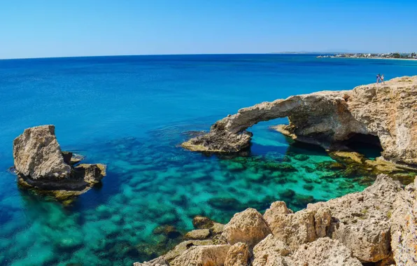Picture sea, rocks, Cyprus