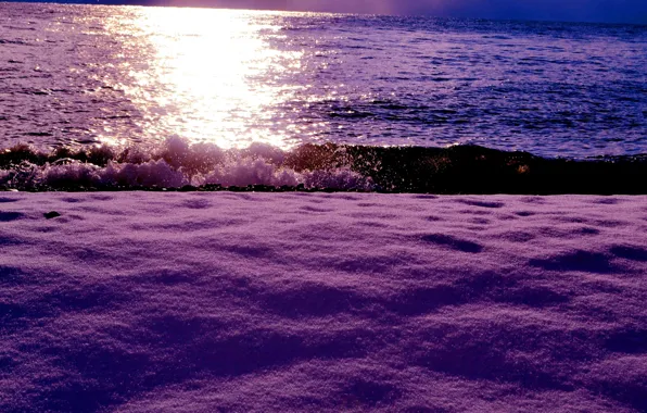 Picture sea, the sky, snow