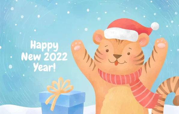 Picture winter, snow, tiger, figure, new year, new year, the year of the tiger, tiger, winter, …