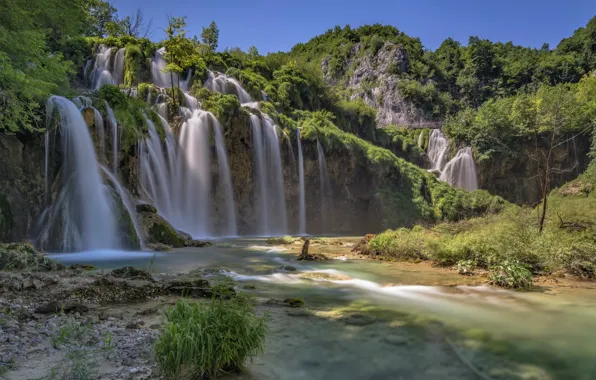 Picture waterfall, Croatia, Plitvice Lakes National Park