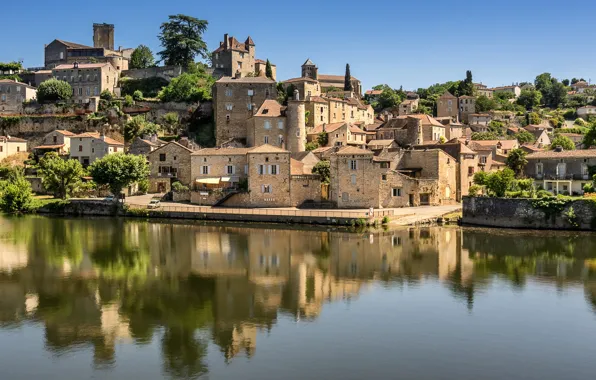 Picture France, France, River Lot, medieval architecture, Puy L'Eveque, город Пюи-Л'Эвек у реки Лот, Medieval City