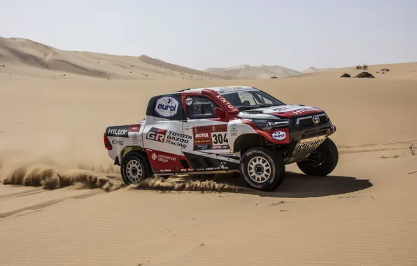 Picture desert, Toyota, pickup, Hilux, 2020, Rally Dakar, 2021, Gazoo Racing
