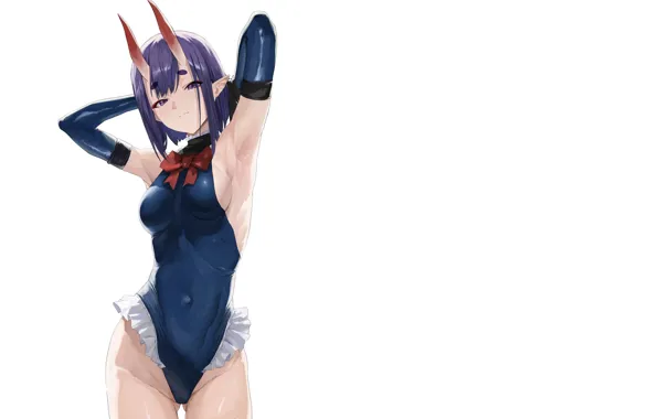 Picture kawaii, girl, hot, sexy, wet, horns, anime, swimsuit, babe, cute, armpit, tight, armpits, tight suit