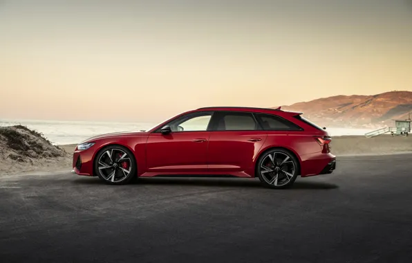 Picture red, Audi, silhouette, universal, RS 6, 2020, 2019, V8 Twin-Turbo, RS6 Avant