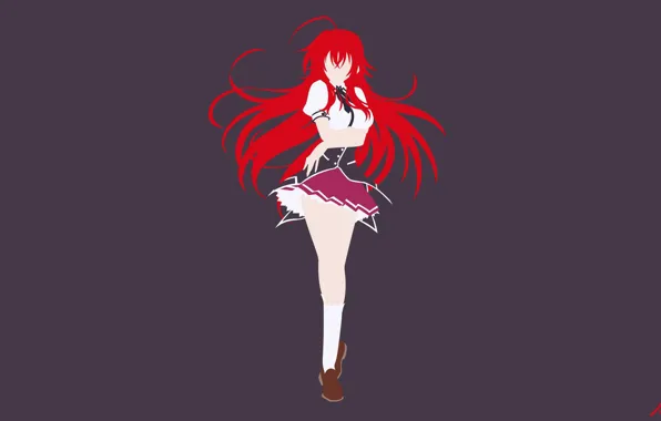 Picture red hair, Max, short skirt, High School DxD, Rias Gremory, Риас Гремори