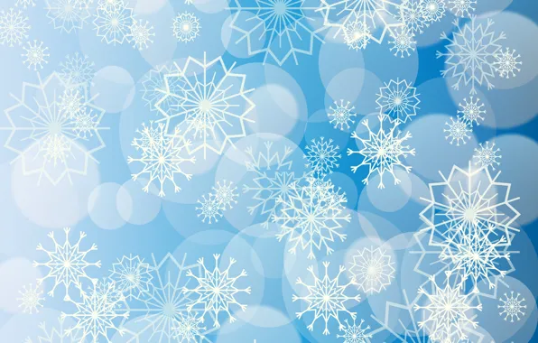Picture snowflakes, patterns, blue background