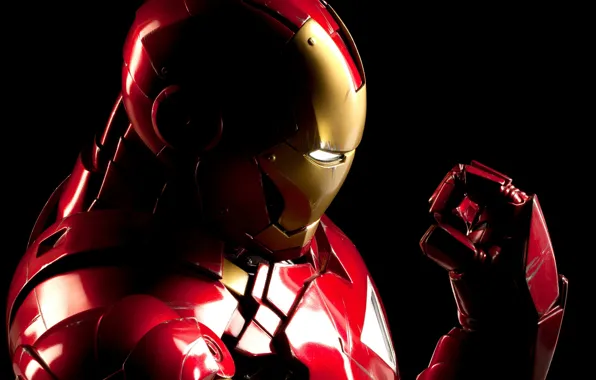 Picture costume, helmet, armor, black background, Iron Man, comic, MARVEL, Iron Man
