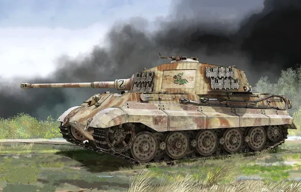 Picture Smoke, Tank, 505 heavy tank battalion, Heavy tank, Royal tiger, Armor, Pz.Kpfw.VI Ausf.B