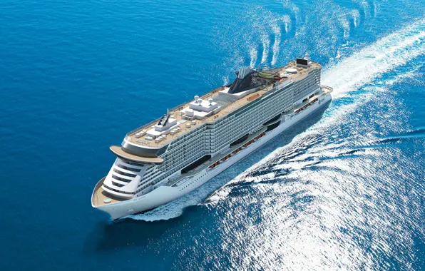 Picture The ocean, Liner, The ship, Rendering, Passenger ship, MSC, Seaside, Cruise Ship, Passenger Ship, MSC …