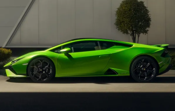 Picture Lamborghini, side view, Huracan, обтекаемые формы, Tecnica