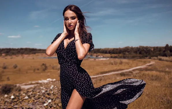 Picture the wind, Girl, dress, Vitaly Plyaskin