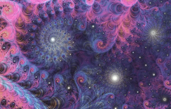 Picture purple, abstraction, pink, pattern, spiral, fractal, ornament, математическая вселенная