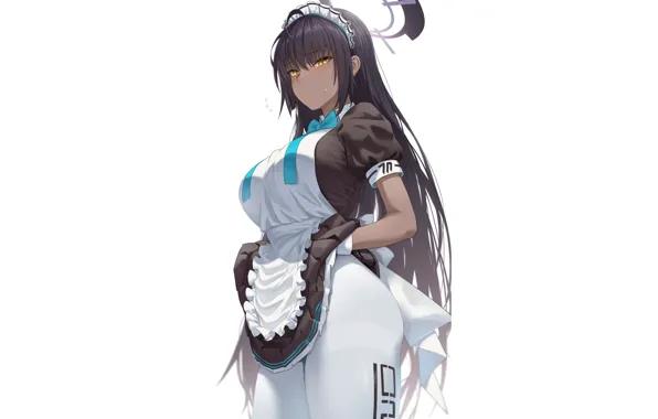 Picture girl, sexy, anime, pretty, maid, tanned, Karin, Arknights, Dark skinned
