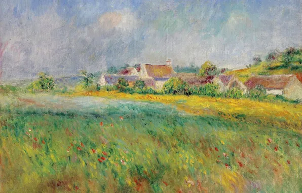 Picture landscape, picture, Pierre Auguste Renoir, Pierre Auguste Renoir, The Village Of Boncour