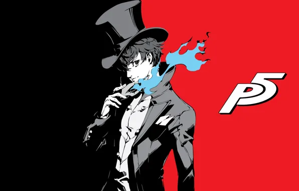 Picture background, mask, guy, Person 5, Persona 5